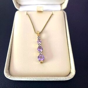Amethyst & Diamond Pendant w/Necklace